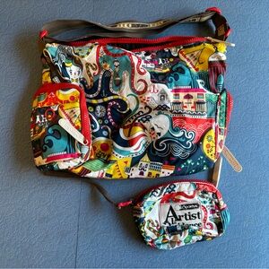 Lesportsac Artist in Residence shoulder bag and pouch